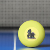 Cute happy big gorilla cartoon illustratie pingpongbal (Net)