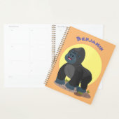 Cute happy big gorilla cartoon illustratie planner (Display)