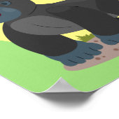 Cute happy big gorilla cartoon illustratie poster (Hoek)