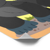 Cute happy big gorilla cartoon illustratie poster (Hoek)