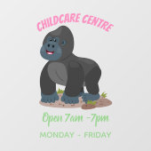 Cute happy big gorilla cartoon illustratie raamsticker (Vel)