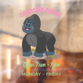 Cute happy big gorilla cartoon illustratie raamsticker (Vel 2)