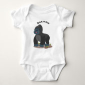 Cute happy big gorilla cartoon illustratie romper (Voorkant)