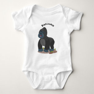 Cute happy big gorilla cartoon illustratie romper