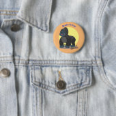 Cute happy big gorilla cartoon illustratie ronde button 5,7 cm (In situ)