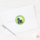 Cute happy big gorilla cartoon illustratie ronde sticker (Envelop)