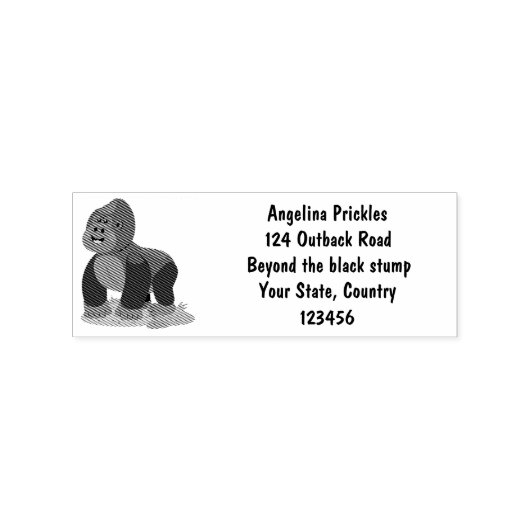 Cute happy big gorilla cartoon illustratie rubberstempel (Afrduk)