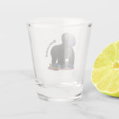 Cute happy big gorilla cartoon illustratie shot glas (Achterkant)