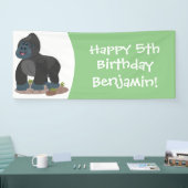 Cute happy big gorilla cartoon illustratie spandoek (Beurs)