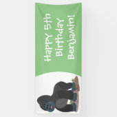 Cute happy big gorilla cartoon illustratie spandoek (Verticaal)