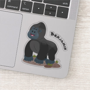 Cute happy big gorilla cartoon illustratie sticker