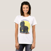 Cute happy big gorilla cartoon illustratie t-shirt (Voorkant volledig)