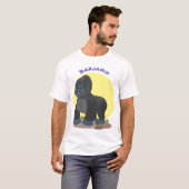 Cute happy big gorilla cartoon illustratie t-shirt (Voorkant volledig)
