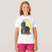 Cute happy big gorilla cartoon illustratie t-shirt (Voorkant volledig)