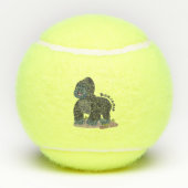 Cute happy big gorilla cartoon illustratie tennisballen (Achterkant)