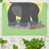 Cute happy big gorilla cartoon illustratie theedoek (Gevouwen)