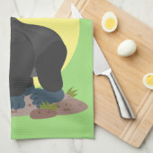 Cute happy big gorilla cartoon illustratie theedoek (Quarter Fold)
