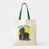 Cute happy big gorilla cartoon illustratie tote bag (Achterkant)