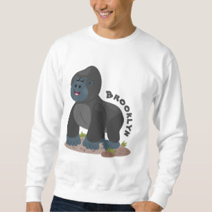 Cute happy big gorilla cartoon illustratie trui
