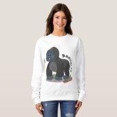 Cute happy big gorilla cartoon illustratie trui (Voorkant volledig)