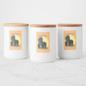 Cute happy big gorilla cartoon illustratie voedselcontainer etiket (Flessen)