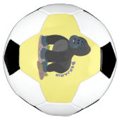 Cute happy big gorilla cartoon illustratie voetbal (Gedraaid)