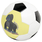 Cute happy big gorilla cartoon illustratie voetbal (Drie kwart)