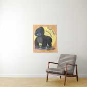 Cute happy big gorilla cartoon illustratie wandkleed (In situ)