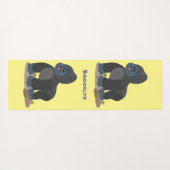 Cute happy big gorilla cartoon illustratie yogamat (Achterkant (horizontaal))