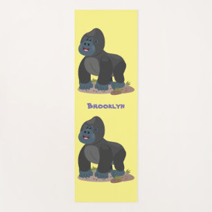 Cute happy big gorilla cartoon illustratie yogamat