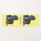 Cute happy big gorilla cartoon illustratie yogamat (Voorkant (horizontaal))