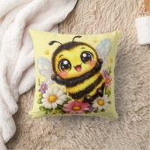 Cute Happy Bij Kawaii Kussen Hoofdkussen (Deken)