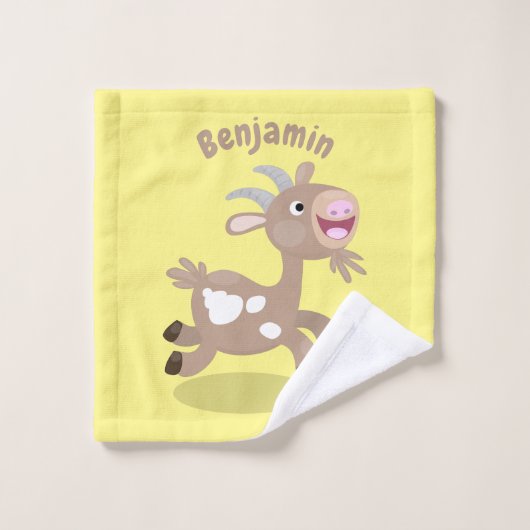 Cute happy billy cartoon bad handdoek (Wasdoekje)