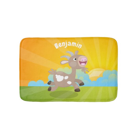 Cute happy billy cartoon badmat (Voorkant)