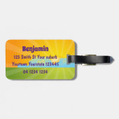 Cute happy billy cartoon bagagelabel (Achterkant horizontaal)