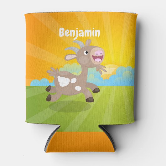 Cute happy billy cartoon blikjeskoeler (Voorkant)