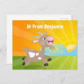 Cute happy billy cartoon briefkaart (Voorkant / Achterkant)