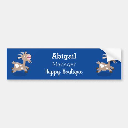 Cute happy billy cartoon bumpersticker (Voorkant)