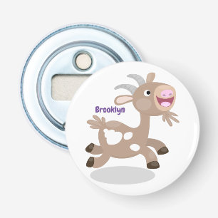 Cute happy billy cartoon button flesopener