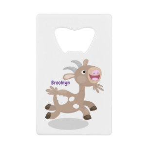 Cute happy billy cartoon creditkaart flessenopener