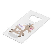 Cute happy billy cartoon creditkaart flessenopener (Voorkant Gekanteld)