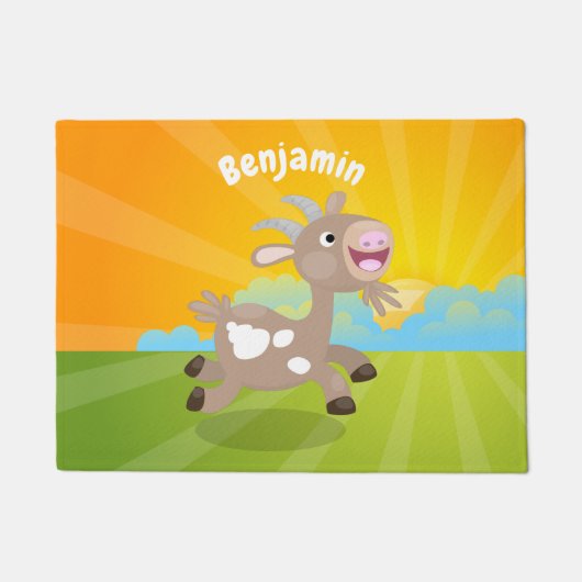 Cute happy billy cartoon deurmat (Voorkant)