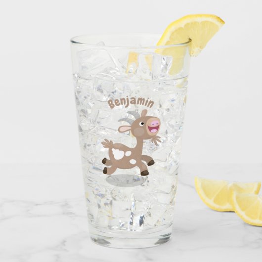 Cute happy billy cartoon glas (Achterkant ijs)