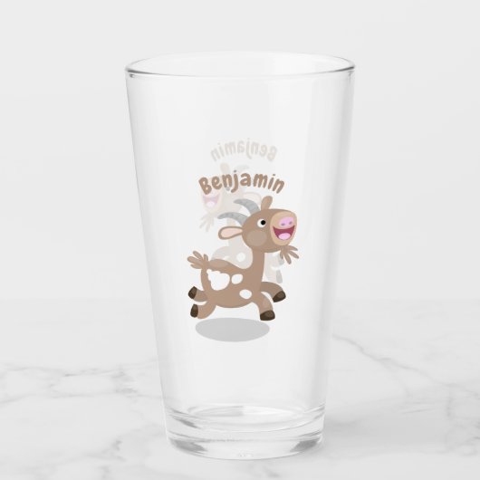 Cute happy billy cartoon glas (Voorkant)