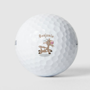 Cute happy billy cartoon golfballen