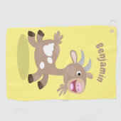 Cute happy billy cartoon golfhanddoek (Horizontaal)