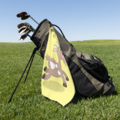 Cute happy billy cartoon golfhanddoek (Groen)