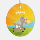 Cute happy billy cartoon keramisch ornament (Links)