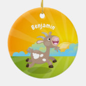 Cute happy billy cartoon keramisch ornament (Achterkant)