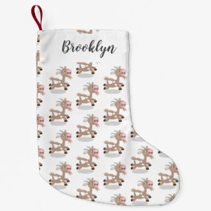Cute happy billy cartoon kleine kerstsok